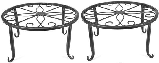 Standarizzazione per piante in metallo, design retro, rotondo, smaltato, supporto per piante, supporto per vaso in metallo, piedistallo per vaso, per balcone interno, per giardino esterno