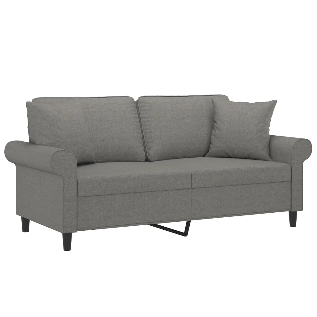 Divano a 2 Posti con Cuscini Grigio Scuro 140 cm in Tessuto 3153242