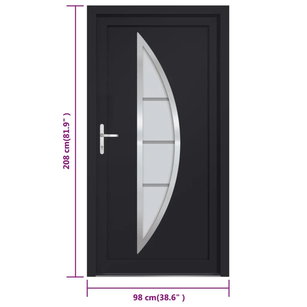 Porta Ingresso Antracite 98x208 cm in PVC 3187876
