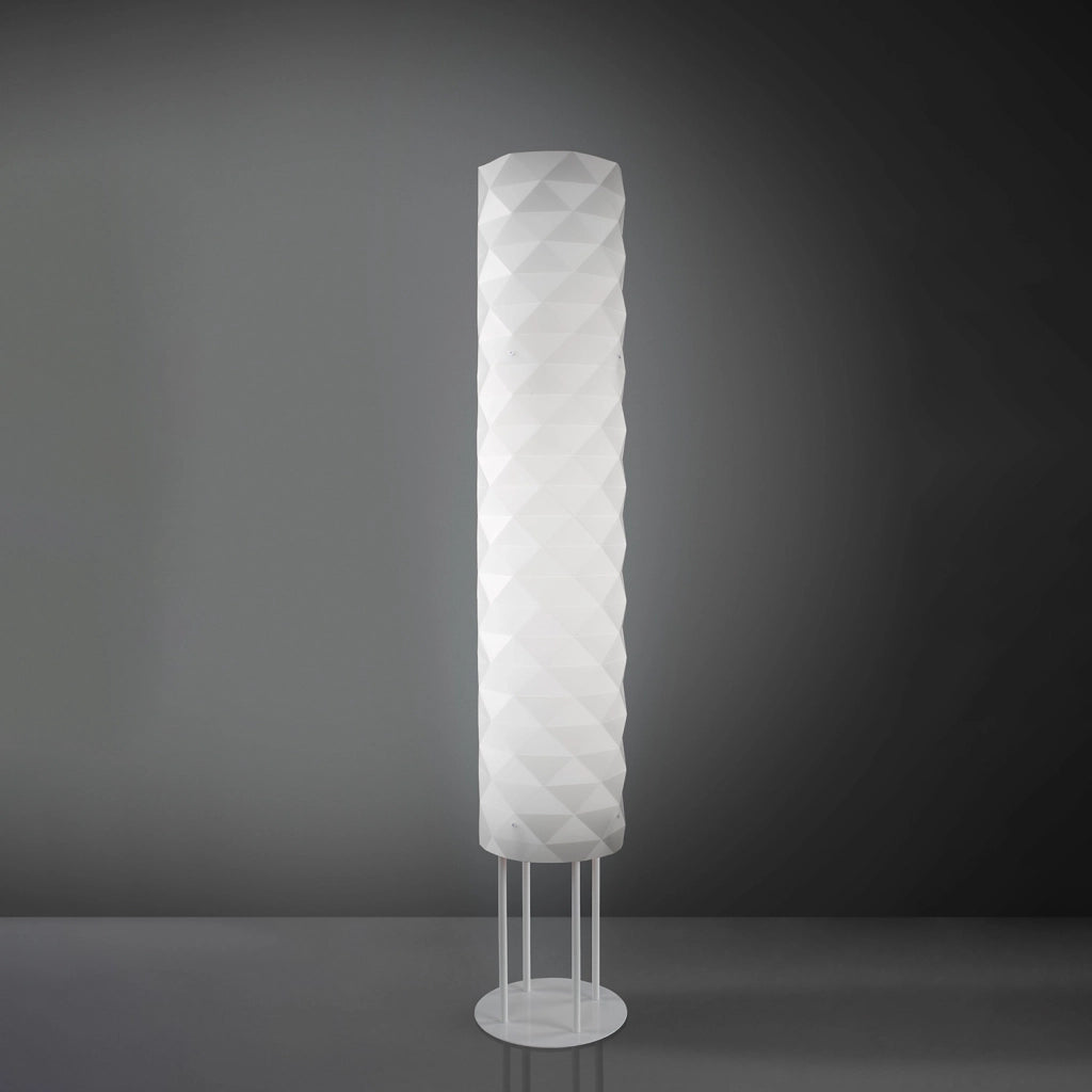 Piantana Moderna Prisma Polilux ® Bianco E Metallo 3 Luci E27