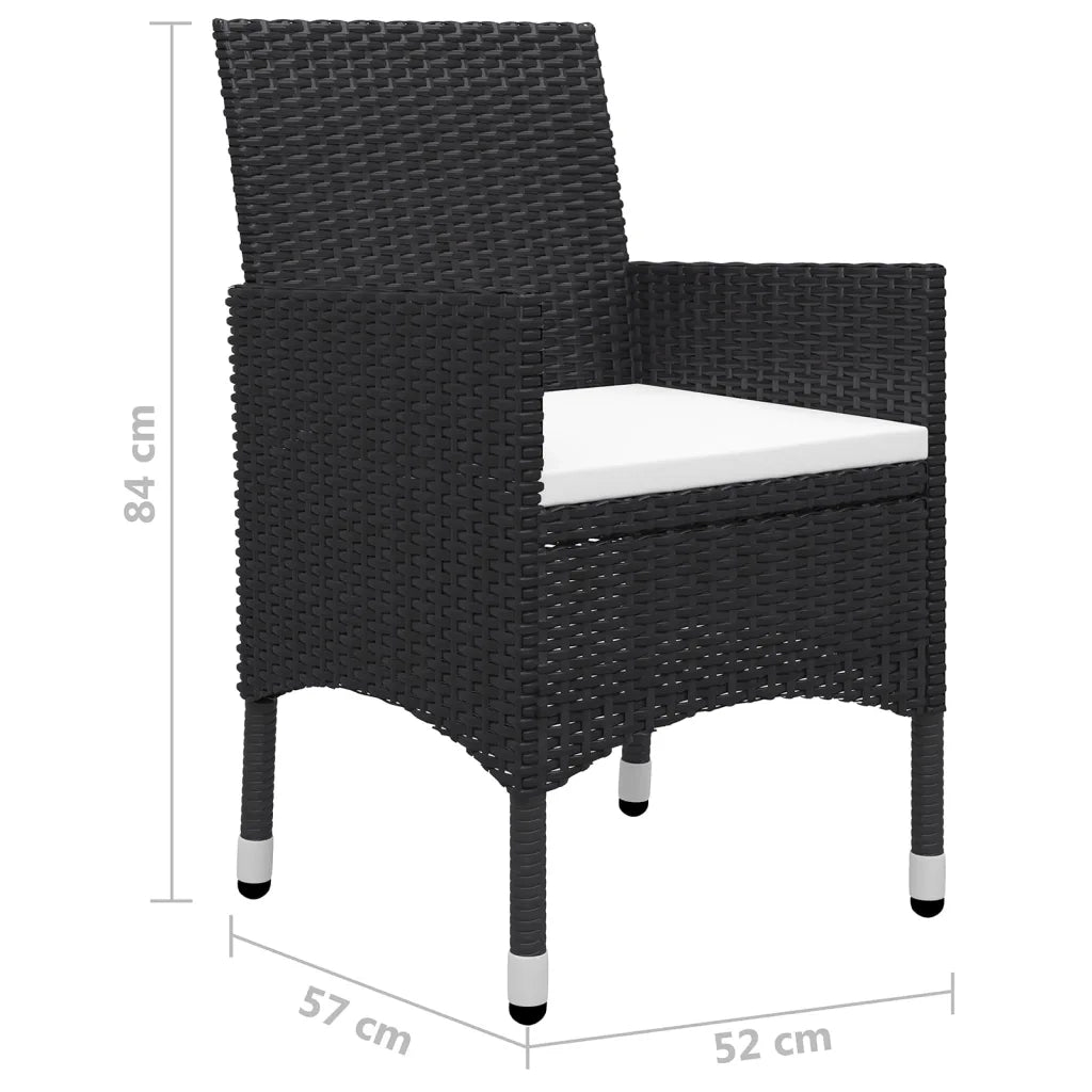 Set Mobili da Pranzo per Giardino 5 pz Nero 3072117