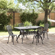Set da Pranzo per Giardino 5 pcs Nero Alluminio 3334669