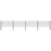 Pannello di Recinzione con Pali in Ferro 6,8x0,8 m Verde