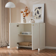 Credenza bianca con motivo ad arco, 80x40x80 cm
