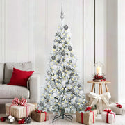 Albero di Natale Artificiale con Rami Pieghevoli Bianco 180 cm