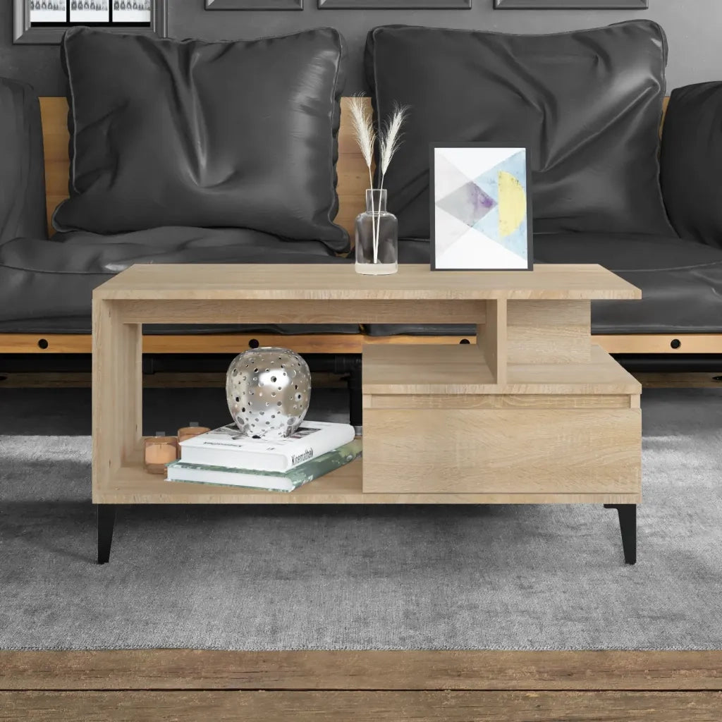 Tavolino da Salotto Rovere Sonoma 90x49x45 cm Legno Multistrato cod mxl 22719
