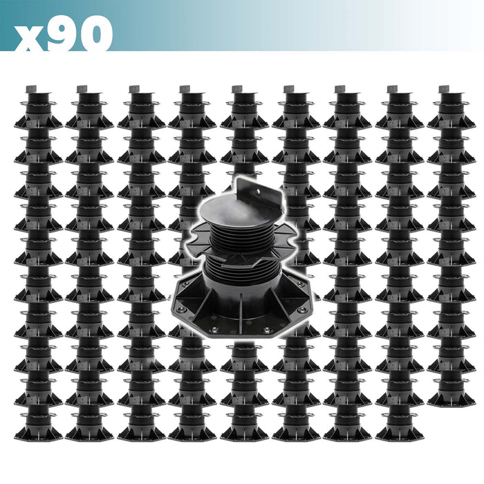 Set 90 supporti per pavimenti galleggianti, altezza regolabile 60-128mm Max 2700 kg, Pavimenti Decking
