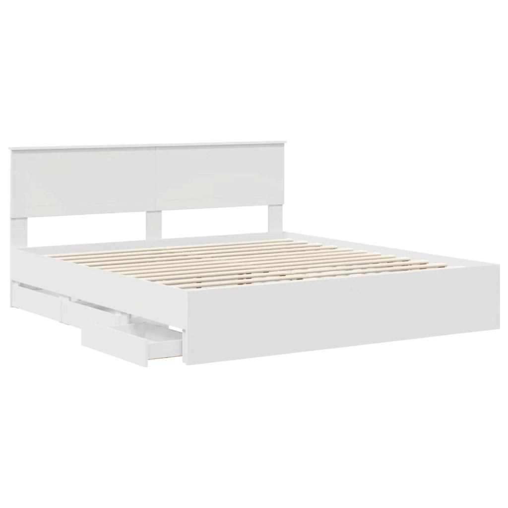 Letto matrimoniale | Letto per adulti | Struttura del letto Bianco 180 x 200 cm Legno Ingegnerizzato
