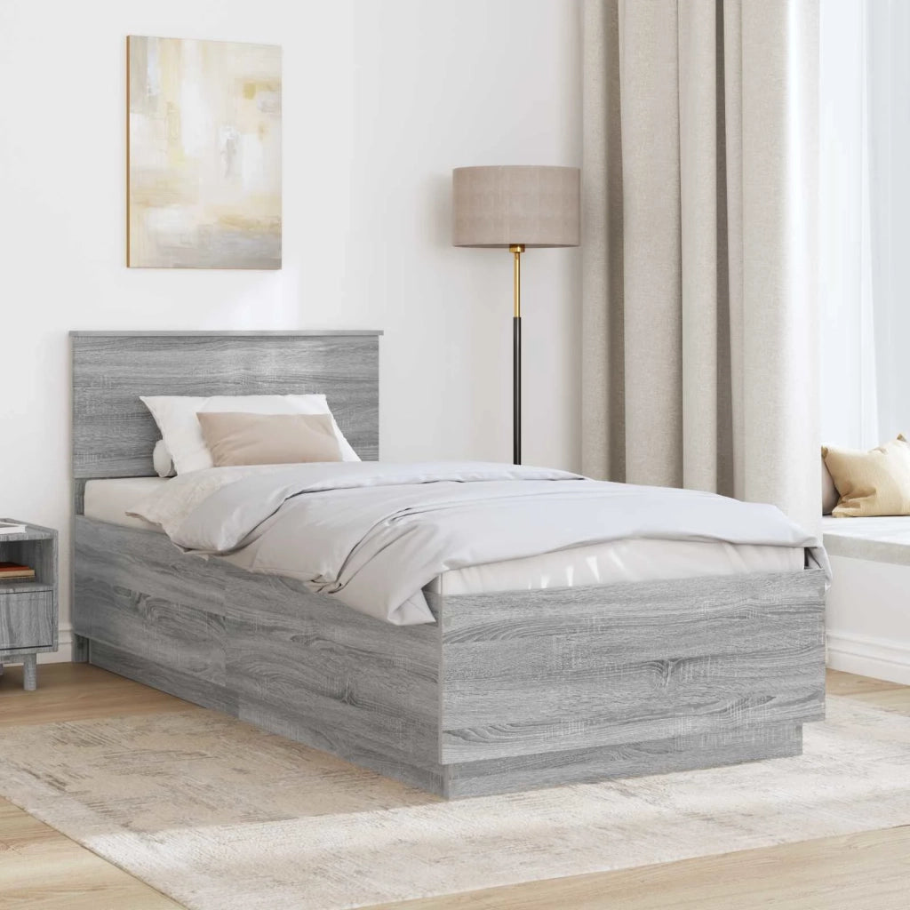 Struttura del letto Grigio Sonoma 70 x 190 cm Legno multistrato