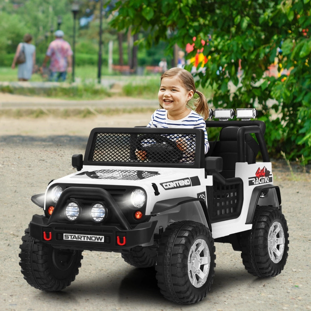 Auto elettrica camion con telecomando 3 velocit¨¤ luci musica interfaccia usb mp3 e radio, Auto elettrica per bambini 12v Bianco-Macchinine giocattoli