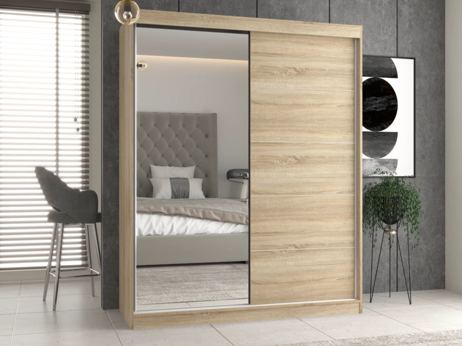 Armadio IGA 160 A/C rovere sonoma 1 X specchio szprosy per camera da letto ingresso guardaroba