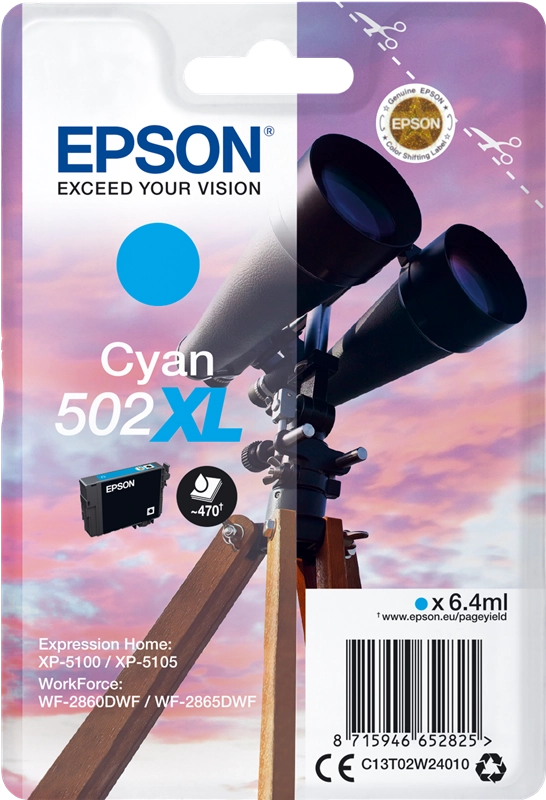Epson Singlepack Cyan 502XL Ink