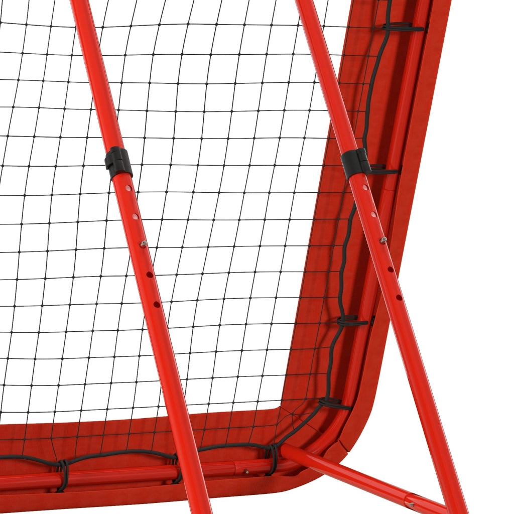 Rebounder pieghevole regolabile in altezza, rete di rimbalzo per allenamento multisport, struttura in acciaio, rosso
