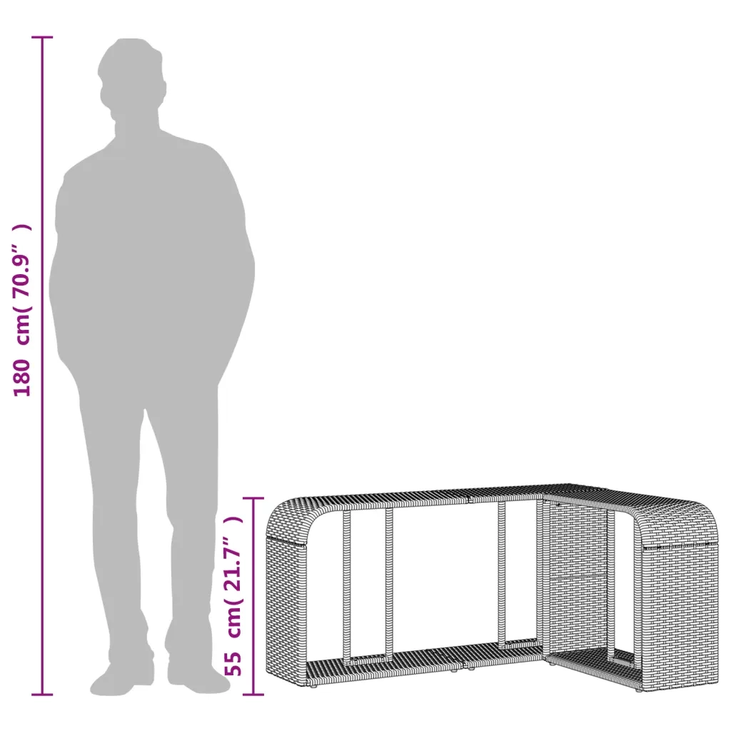 Scaffali Portaoggetti 2 pz in Polyrattan Grigio CFW4066576
