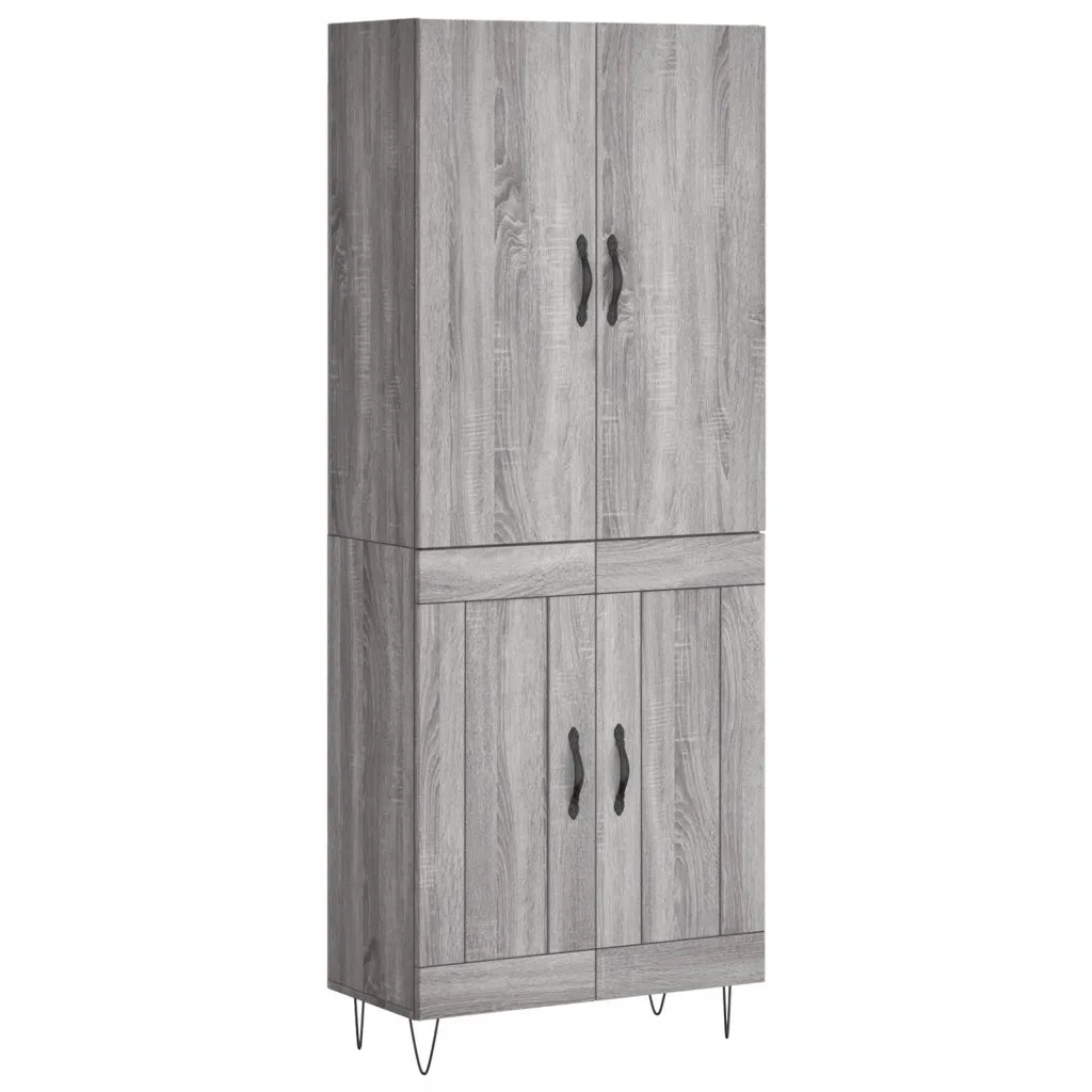 Credenza Grigio Sonoma 69,5x34x180 cm in Legno Multistrato 3198079
