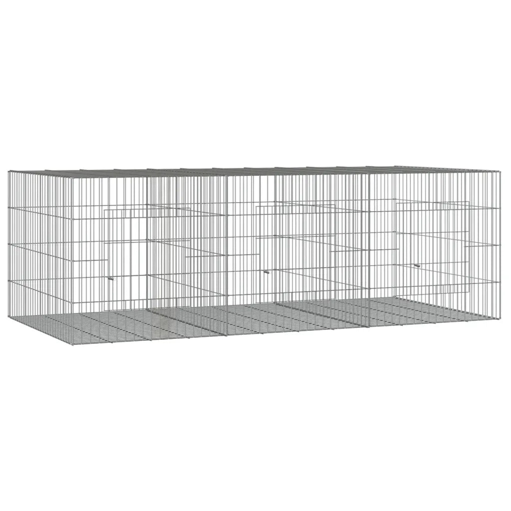 Conigliera con 3 Pannelli 163x79x54 cm Ferro Zincato 171569