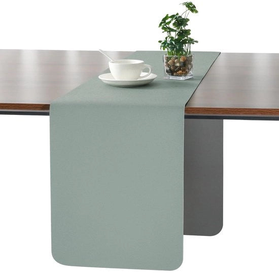 Tavolo da Esterno, Impermeabile, Antiscivolo, Doppia Faccia in Pelle, Dimensioni 40 x 140 cm, Colore Grigio Sabbia Verde
