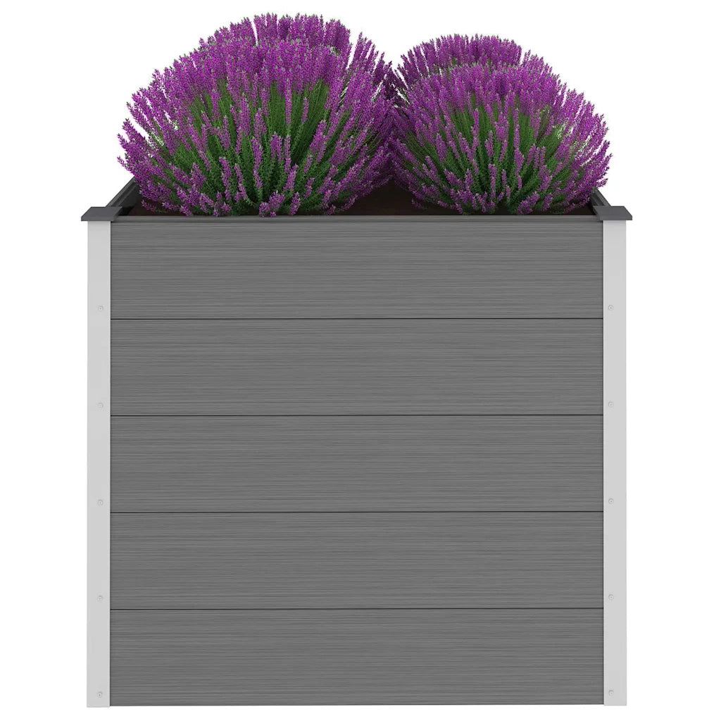 Fioriere | Cassetta per fiori | Letto Rialzato da Giardino in WPC 100x100x91 cm Grigio