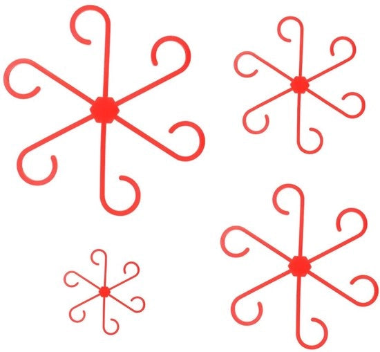 Supporti per piante 12 pezzi - Supporto per piante per fiori - Supporto per piante a forma semicircolare - Aiuto al clima - Clip di supporto - Plastica, Rosso