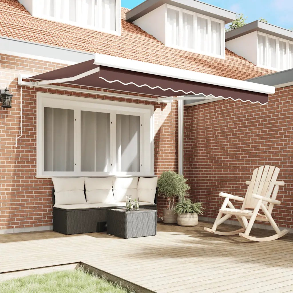 Tenda Sole Retrattile Manuale 300x250 cm Marrone 3215718