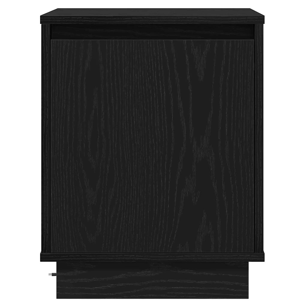 Comodino | Armadio da Notte | Mobiletto da notte Rovere Nero 39 x 34,5 x 50 cm