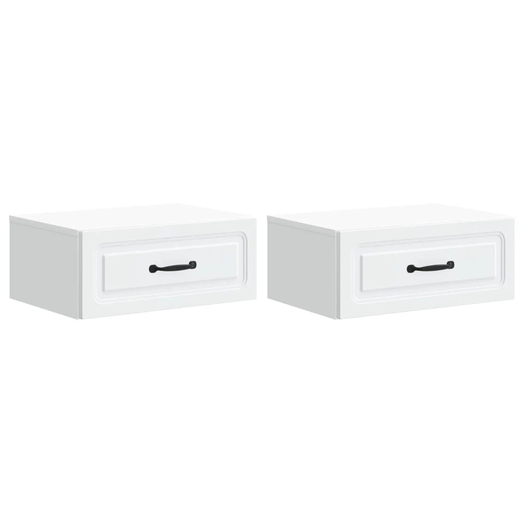 Mobiletto da notte a muro 2 pcs Bianco 49 x 34,5 x 20 cm 899296