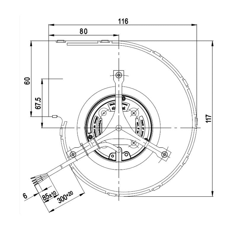 Ventilatore centrifugo per stufa a pellet 85 W - EBM D2E120 AA01-04 - 390 m³/h EDILKAMIN, MCZ, Cola