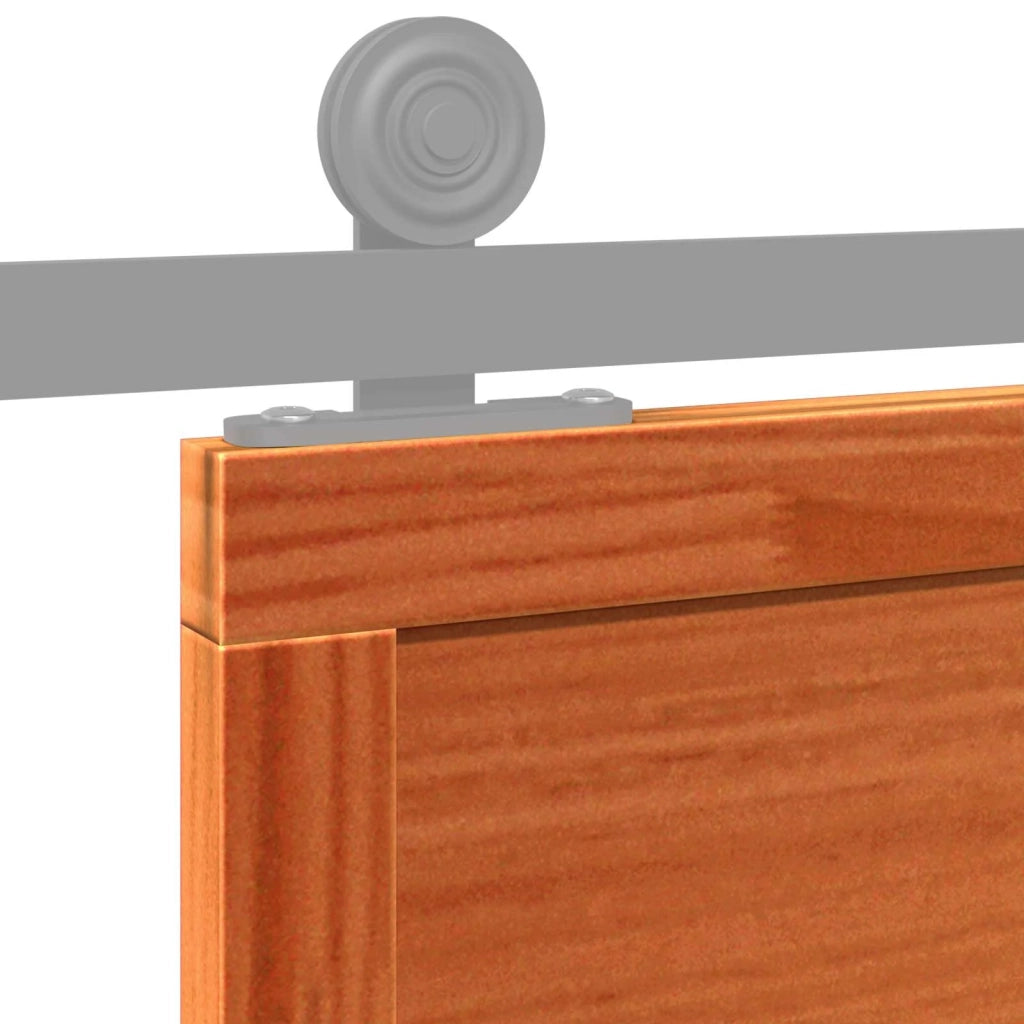 Porta del fienile Marrone cerato 100 x 208 cm 860852