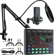 Microfono per gaming per streaming Dj set interfacce audio con mixer live streaming tutto in uno - scheda audio USB microfono karaoke trasformazione vocale microfono condensatore