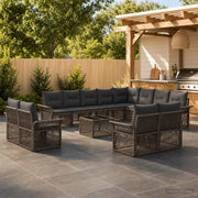 Set Divano da Giardino 13 pz Grigio e Grigio Scuro polyrattan 3435008