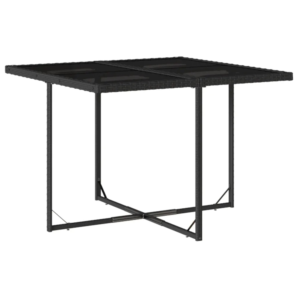 Set da Pranzo da Giardino 9 pz con Cuscini Nero in Polyrattan 3277902