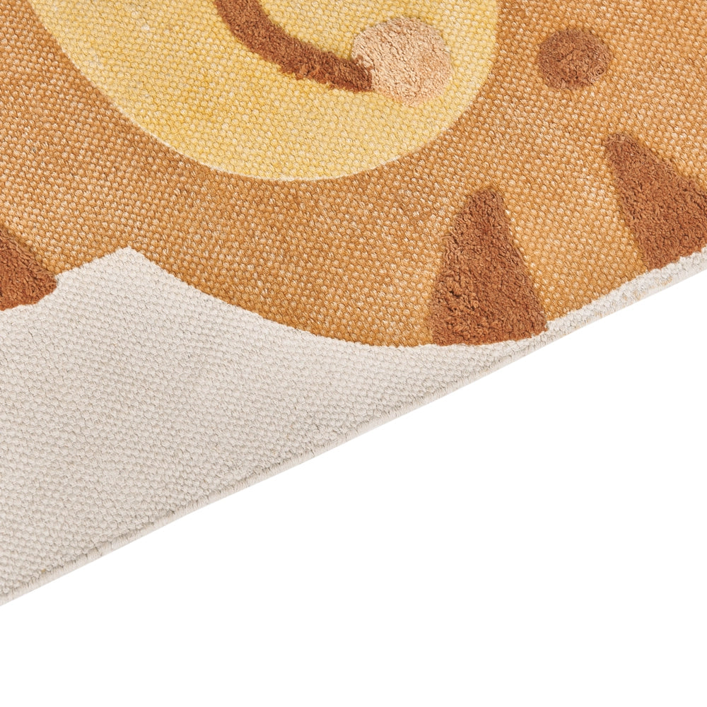 Tappeto per aree multicolore in cotone e poliestere 80 x 150 cm con stampa tigre, per la stanza dei giochi dei bambini.