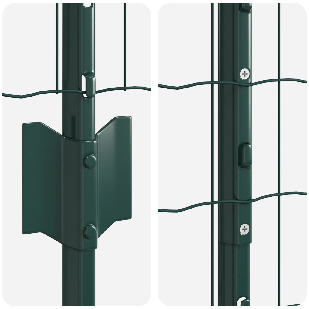 Recinzione Euro con 5 supporti U Verde 1,6x10 m Acciaio