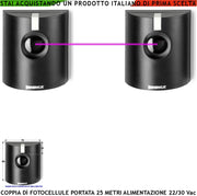 Coppia Fotocellula di Sicurezza Cancello Elettrico Benincà Controllo Passaggio Portata 25 Metri Lineari Montaggio a Parete o Palina Alimentazione 24/30 Vac