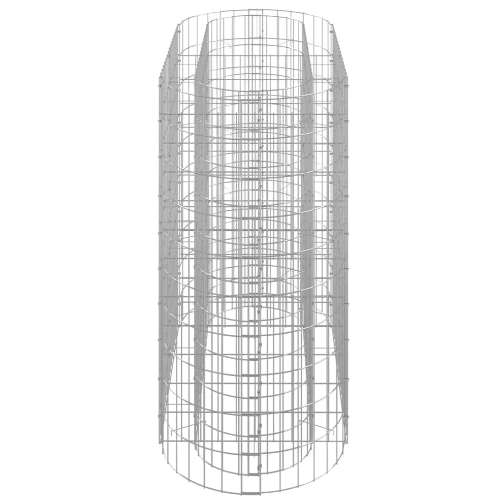 Aiuola rialzata in gabbione di ferro zincato 120 x 50 x 100 cm Argento 02_0039904