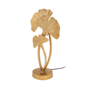 Lampada da tavolo Cosima in alluminio dorato a forma di Ginkgo