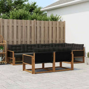 Set di divani da esterno 7 pz Naturale e Nero 3381480