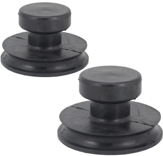 Accessori per mazzuola - 2 pezzi - Strumenti per mazzuola - Gomma - Maniglie per mazzuola in plastica nera - Duraturo - Dimensioni: 40 mm, 60 mm - Kit di accessori per mazzuola