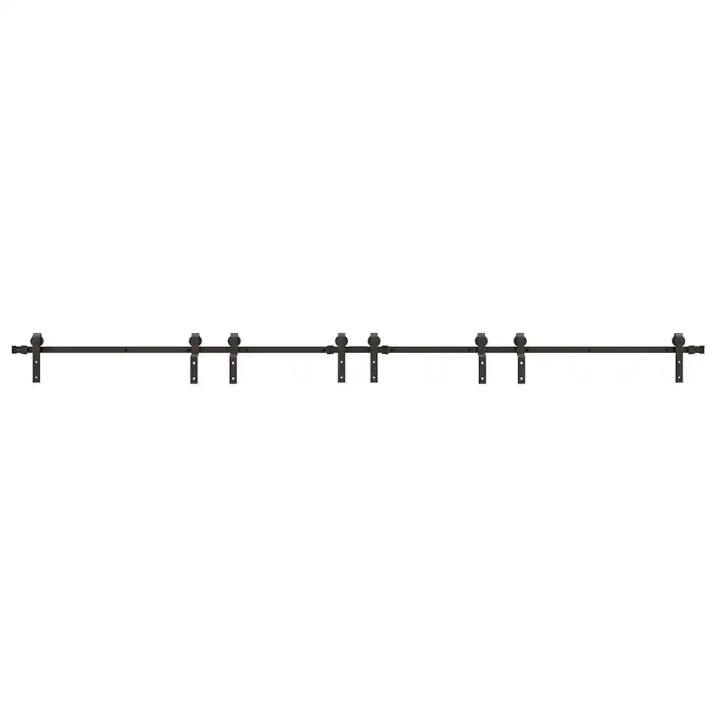 Kit di Binari per Porte Scorrevoli 400 cm Acciaio Nero CFW6036192