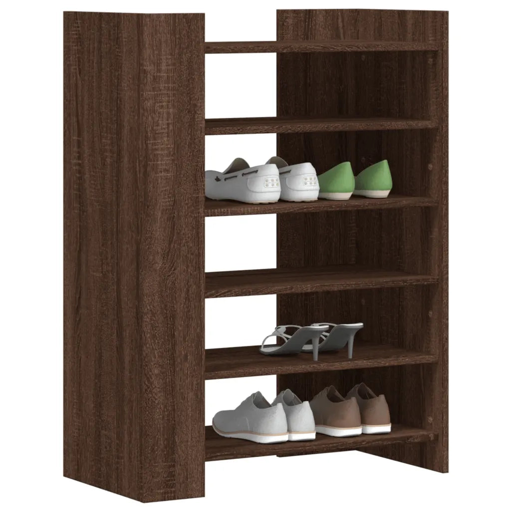 Scarpiera-Scaffale per scarpe Rovere Marrone 74,5x37,5x100 cm in Legno Multistrato