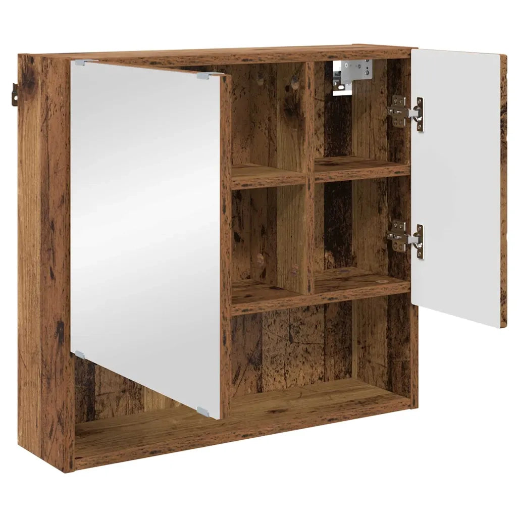 Mobiletto per specchio con porta Legno vecchio 59 x 17 x 55 cm