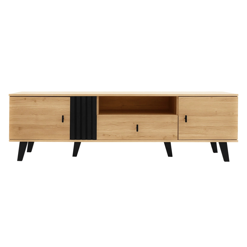 Mobile TV Lowboard ¨C MINIMAL ¨C Legno e Nero, con Cassetti, 170cm