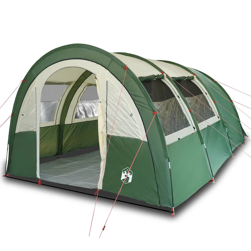 Tenda da Campeggio a Tunnel per 4 Persone-Tenda per Escursionismo Verde Impermeabile 595966