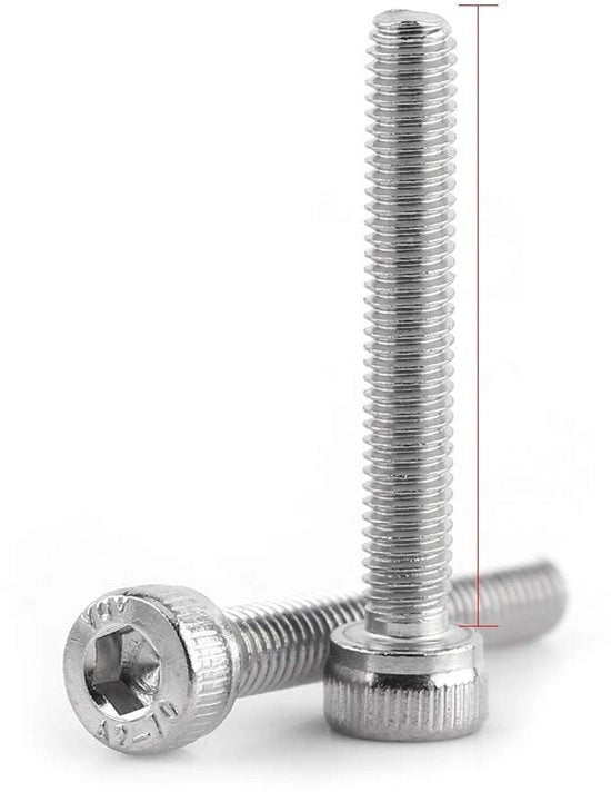 Viti a 5 viti a 100 pezzi - Acciaio inossidabile 304 - M3 x 6/8/10/12/14/16/18/20/22/25/30 mm - Resistente alla corrosione - DIN912 - Testa cilindrica - Viti