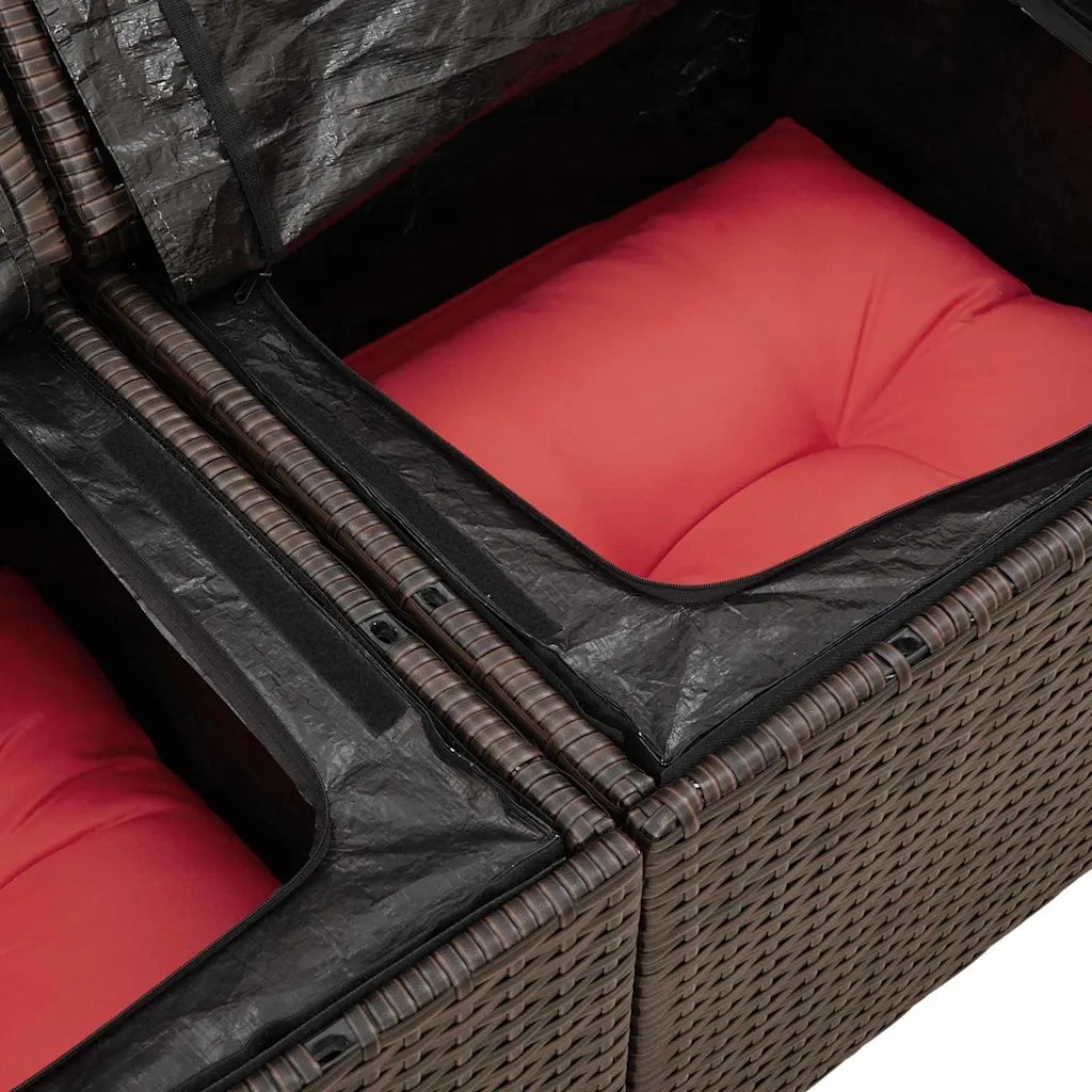 Set Divano da Giardino 11 pz Marrone polyrattan 3357997