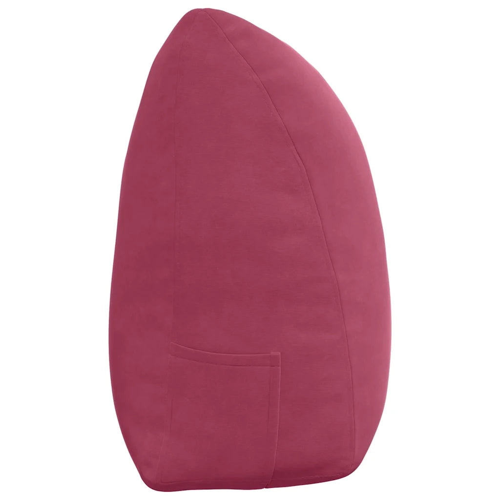 Cuscino per Schiena Rosso Vino 160 x 24 x 50 cm Velluto 42014550