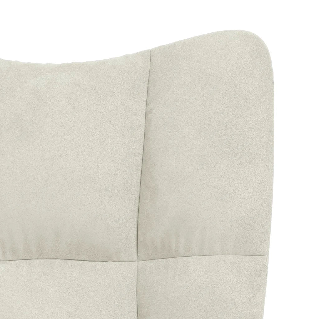 Sedia a Dondolo Crema in Velluto CFW7397965