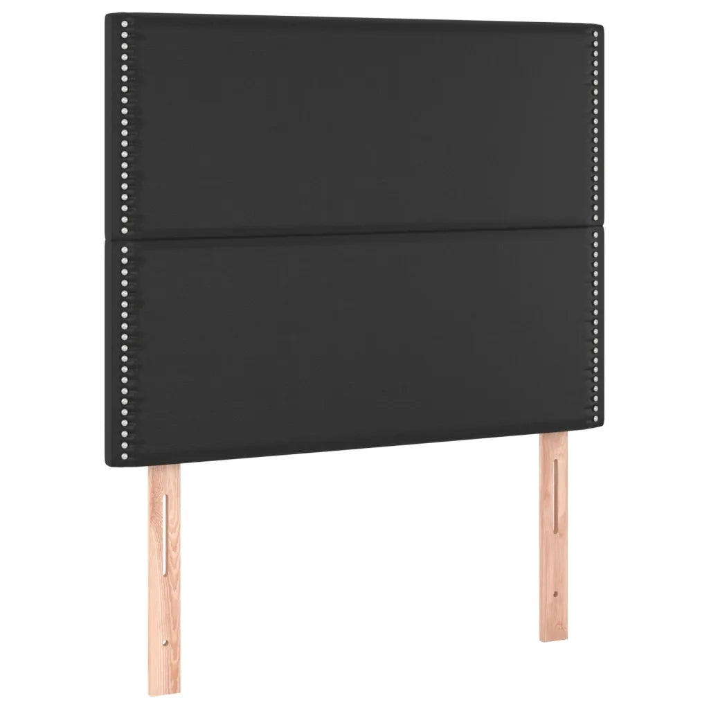 Giroletto con Testiera-Struttura Letto con testiera Nero 100x200 cm in Similpelle 489455