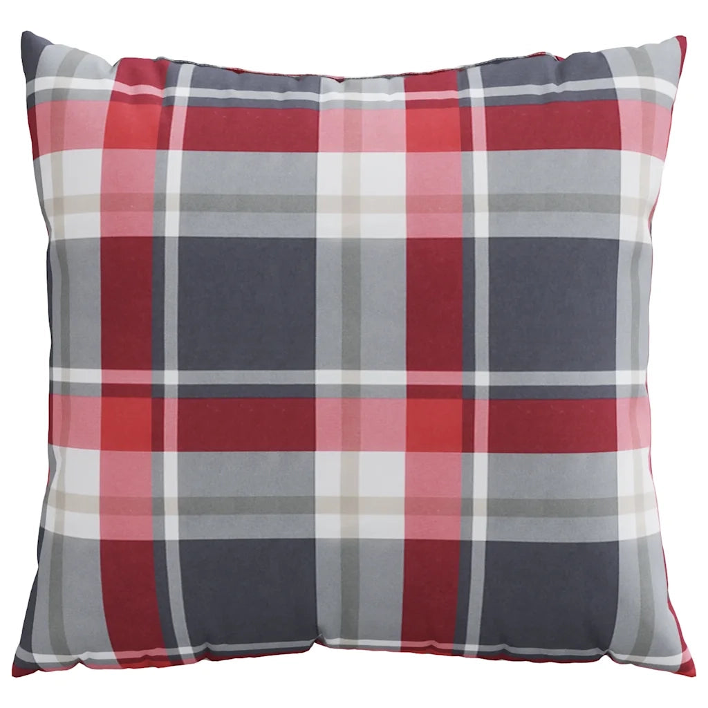 Cuscini per divano 4 pz Rossi a Quadri 50x50 cm in Tessuto 377775