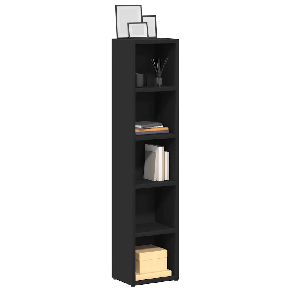 Scaffali Porta CD 2 pz Neri 21x16x93,5 cm Legno Multistrato 802697
